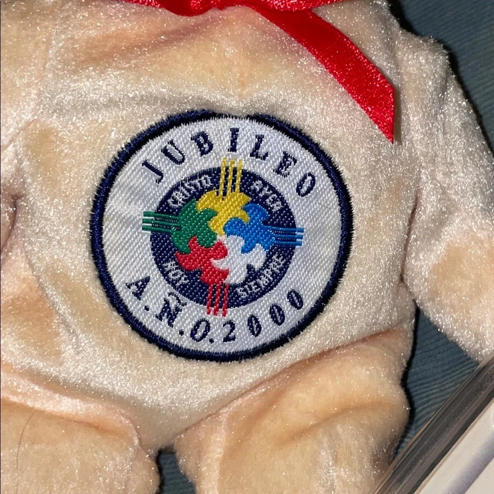 Holy Bears Jubileo Jubilee ANO 2000 Red Bow and Bible Religious Plush
